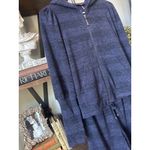 Hale Bob Astrid Lurex Hoodie & Jogger Matching Set Navy Blue Womens Size Small Photo 4