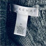 Kenar  Gray Wool Blend Cable Knit Cowl Neck Fringed Poncho XL Photo 2
