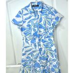 Primark Floral Button-Front Fit & Flare Dress Women’s 10 Blue White Yellow Photo 2