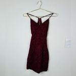 City Triangles  Burgundy Glitter Lace Mini Dress Size 1 Formal Event Style Photo 1