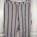 Free People  Striped Linen Blend Ankle Length Pants Sz 2 Photo 3