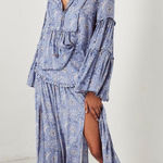 Spell & The Gypsy Collective Spell & The Gypsy Celestial Legs 11 Skirt Maxi Thigh High Slits Blue Sz XL Photo 0