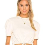 Lovers + Friends  Tasha Tee Shirt Off White French Terry Crop Top Size Small Photo 0