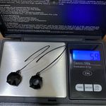 Black CZ Stone Slip on Hook Drop Earrings Photo 7