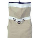 Milly of New York Khaki Strapless Dress with Removable Chain Belt Size 2 Tan Photo 2