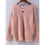 ✨ HP✨Pink Geometric Pattern Hollow Knit Sweater✨ Pink Size undefined Photo 2
