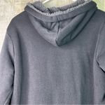 Seven Apparel Black Large Thick Fleece Lined Jacket Long Sleeves Hooded Pockets Photo 5