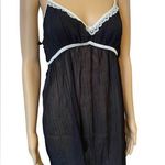 Apt. 9  Intimates Black White Sheer Whimsygoth Romantic Lingerie Mini Slip Dress Photo 0