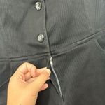 Emanuel Ungaro Black Button Down Denim Overall Shift Dress Sz 14 Photo 2