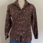 Diane Von Furstenberg Vintage  Brown Patterned Buttondown Top Photo 0