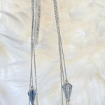 Kenneth Cole Aquamarine Crystal Threader Tierred Sterling Silver Necklace NEW Blue Photo 0