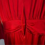 Krisa Dress Long Sleeve Red Faux Wrap Classic Solid Neutral Mini V-Neck Holiday Photo 11