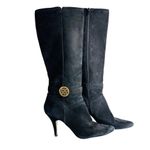 Anne Klein Anne Klein Black Suede Leather Heeled Boots Women's Size 8M Photo 1
