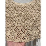 Anthropologie BY Beckett Crochet Beige Sleeveless Eyelet Midi Dress Photo 4