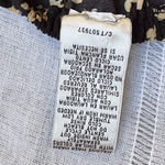 Unique Vintage Black and Cream Floral A-Line Skirt Photo 4