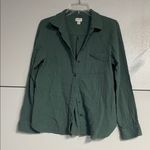 J.Crew  WOMENS GREEN GAUZEY BUTTON UP BLOUSE TOP MEDIUM Photo 0
