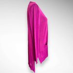 BETSEY'S BOUTIQUE SHOP Tissue Button Fuchsia Long Cardigan Med‎ | NWOT Pink Photo 4