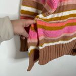 Aerie Chenille Striped Oversized Turtleneck Sweater Size Medium Photo 6