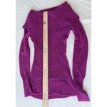 Y2K Candie’s sweater size XS stretchy fold over off shoulders long sleeve sequin Purple Photo 6