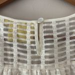 Maeve  Anthropologie Cream Overlay Weave Dress Short Sleeve Size M Photo 9