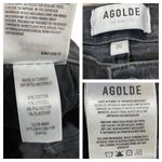 AGOLDE Sophie Shout Distressed Chewed Hem Black mid rise Skinny Jeans Photo 4