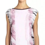 Helmut Lang  pink black Mason Abstract-Print Crepe Top in size small Photo 0