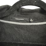  Elie Tahari Drape Open Front Black Faux Leather Moto Jacket Photo 1