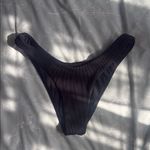 Black Ribbed Cheeky Bikini Bottom Photo 1