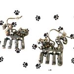 Handmade Cat Earrings Metal Kitty Lover Birthday Gift Hypoallergenic Hoo… Photo 1