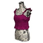 Kirious Los Angeles Cinched Textured Pink Crop Top Beach Coastal Preppy Boho M Size M Photo 1