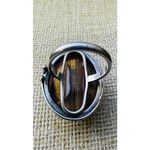 Vintage Oval Striated Amber Laminated Together 925 Sterling Silver 8.62g Size 7 Silver Photo 11