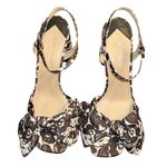 Kate Spade Black & White Print Ankle Strap Block Heel Bow Sandals(Size 11B) Photo 2