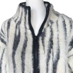 Anthropologie  Cindy Eyelash Zebra 1/2 Zip Pullover Sz‎ S Photo 3