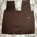 Michael Michael Kors Womens Sz 20 Brown Knit Pants Zip Gold Tone Hardware Fall Photo 1