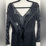 Milly  Black Lace Overlay‎ Sweetheart Silk Sheath Dress Size 6 Little Black Dress Photo 4