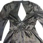 Boutique Silky Satin Bell Sleeve Babydoll Blouse Photo 1