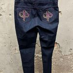 Southpole Vintage Y2K Low Rise Embellished Embroidered Purple Stitch Jeans 16 Photo 0
