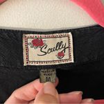 Scully Western Corset Top Black Ruched Tank Top Lace Up Size Medium Vintage Photo 4