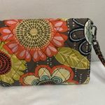 Vera Bradley Wrislet Clutch Toggle Floral Yellow Orange Blue Photo 4