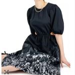NEW INC INTERNATIONAL CONCEPTS Linna Garden Cutout Printed Dress Black Size L Photo 6