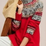 Anthropologie Moth Fair Isle Mock Neck Wool Alpaca Blend Sweater - Size Small Photo 0