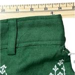 Haute Hippie NWT Green Linen High Waist Wide Leg Embroidered Culotte Pant LARGE Photo 4
