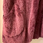 Zenana Outfitters Purple plush polyester long open-front hooded sleeveless cardigan Photo 1