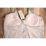 Beachsissi  Blue Floral‎ Knit Front Padded Swim Tankini Top LARGE NWT Swimwear Photo 4