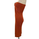 Cult Gaia Rust Orange Strapless Knit Twist Front Midi Dress Side Slit Size XS Photo 6