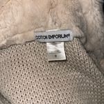 Cotton Emporium  Ivory Open Front Hooded Faux Fur Long Cardigan Jacket size small Photo 13