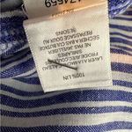 Foxcroft Size 18 Linen Purple & White Stripe Hidden Button Front Shirt Top Photo 13