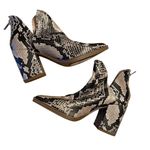 Steve Madden  Western Cedar Bootie In Natural Snake Print Size 6 Pointed Photo 1