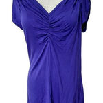 August Silk  purple gathered short-sleeved top Photo 0