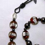 Coldwater Creek  Brown Silver Round Flat Beaded Necklace and Bracelet Photo 6